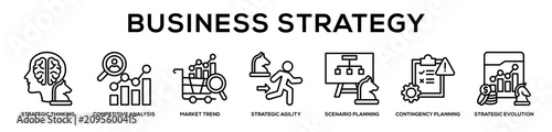 Obraz na plátne Business Planning web banner icon illustration concept
