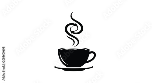 Coffee cup icon displays a steaming beverage with a circular recycling symbol inside.
