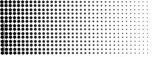 Obraz na plátně Black and white pentagon halftone fading pattern, Abstract geometric polygon siz