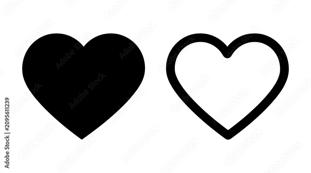 Obraz premium Heart icon collection. Love and romance symbol set. Transparent emotional illustration element. Clean vector design