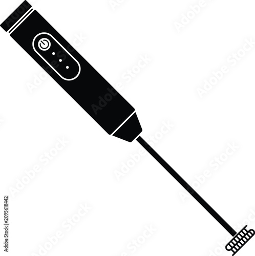 Mini Electric Hand Mixer Silhouette Isolated on White Background