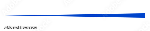 Minimal blue tapered horizontal line element for divider underline and separator design