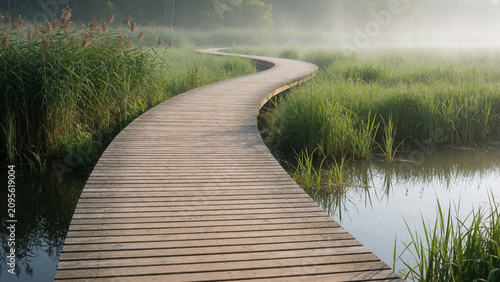 Eco Tourism Boardwalk Path Marshy Wetlands