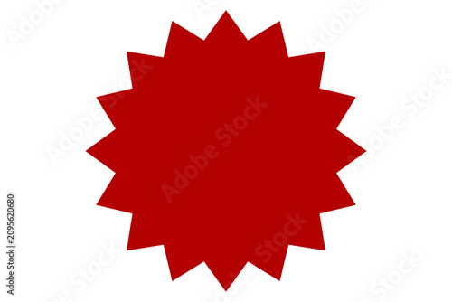 Photos Minimal flat red burst star badge shape for sale labels