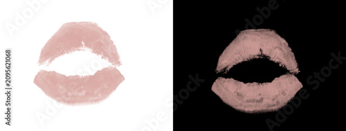 Glowing Pink Red Textured Lipstick Kiss Mark Romantic Print on White and Black Dual Background