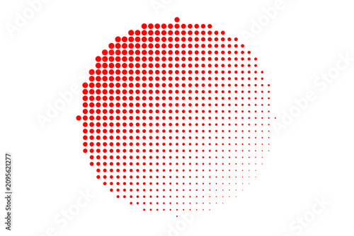 Red halftone circle design for retro pop art effects