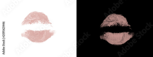 Glowing Red Pink Lipstick Kiss Mark Romantic Impression Dual Background