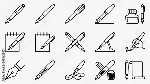 Фотография Corporate Collection of Minimalist Black and White Line Drawing Stationery and W