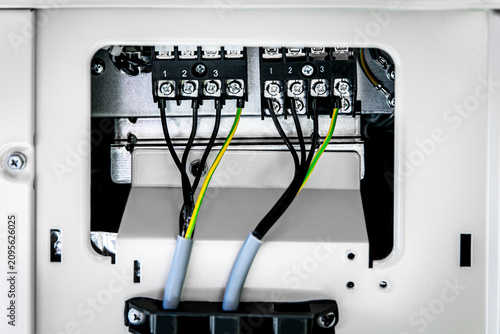 A split air conditioning system is being installed