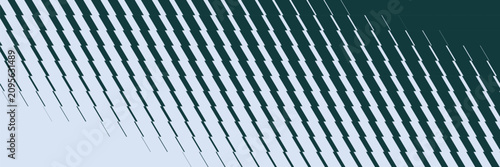 Cuadro en lienzo Diagonal halftone pattern with staggered lines in teal and white a modern geomet