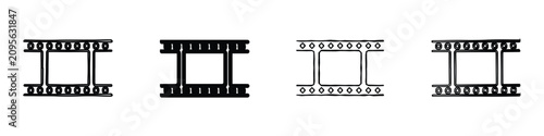 Fotografija A set of four graphic representations of film strips, each with a unique border