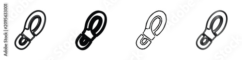 Fotografie A set of four minimalist line art icons depicting shoe prints, varying in thickn