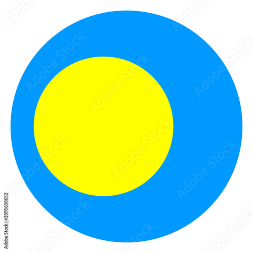 Circle Palau Flag Oceania Country