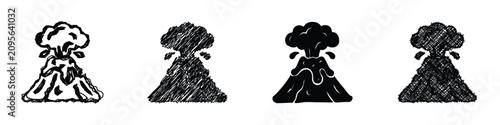 Canvastavla Explore a series of unique volcanic eruption illustrations showcasing diverse ar