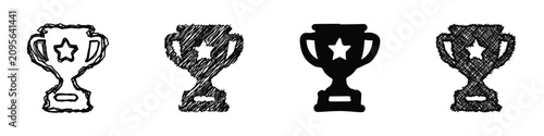 Explore these unique trophy icons showcasing different artistic styles for creative projects
