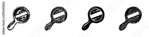 Photography Four distinct representations of a hand mirror, including doodle, scribble, and