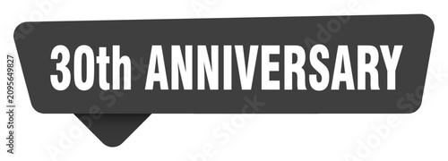 Obraz na plátně 30th anniversary black sign isolated on transpatent background