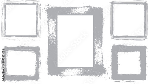 Creative distressed vector border for posters and banners set 