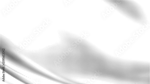 Minimalist black and white halftone dot pattern background with halftone abstract monochrome