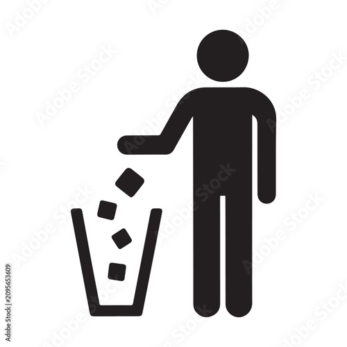 man with trash bin