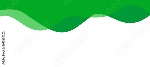 Green wave separator, header, modern divider shape vector illustration