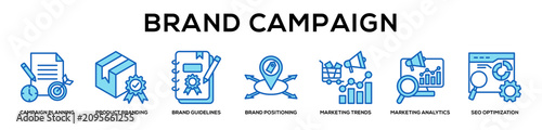 Fotografie blue - Brand Marketing web banner icon vector illustration concept