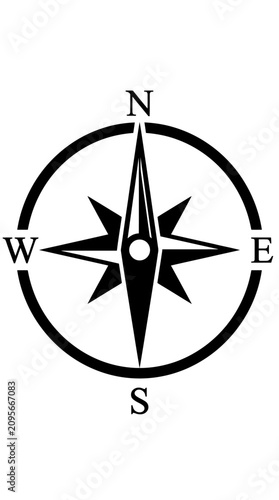 Obraz na płótnie Compass Rose Symbol, Navigation Direction, North South East West Pointer Icon