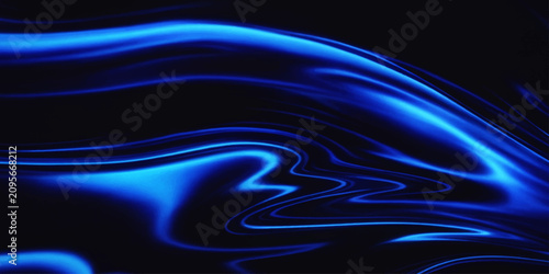 фотографія Abstract blue wavy lines on a dark background create a mesmerizing and dynamic visual