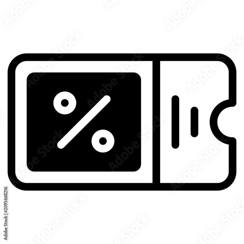 Black Friday Sale Coupon Solid Vector Icon Design