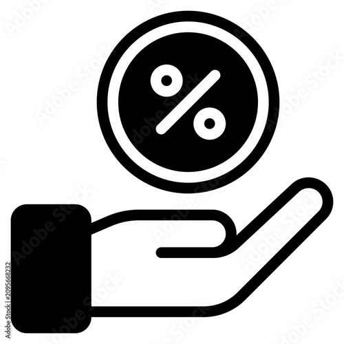 Black Friday Sale Solid Vector Icon for Promotions