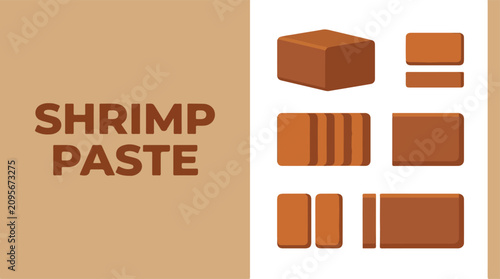 Fotografía Food illustration of shrimp paste blocks on a plate