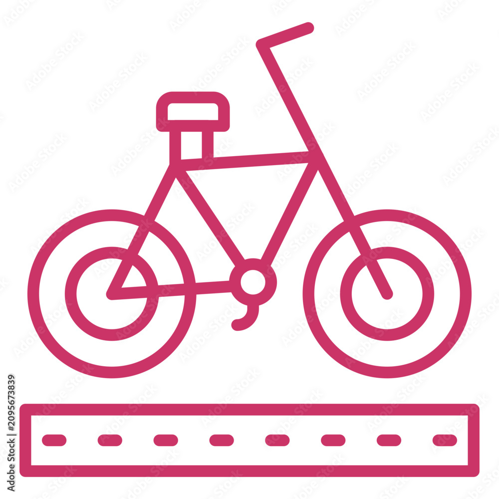 Fototapeta premium Bike Lane Icon Style