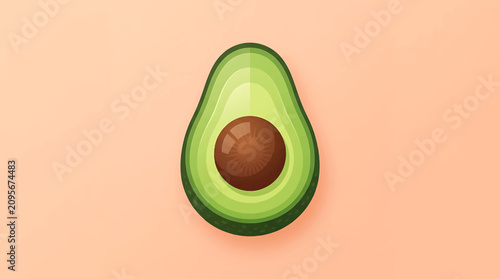 Bild auf Leinwand Avocado Fruit Green Half Cut.
