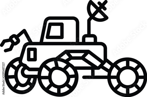 Planetary exploration rover with robotic arm and satellite dish