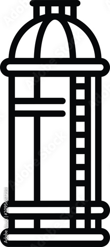 Industrial storage silo with access ladder