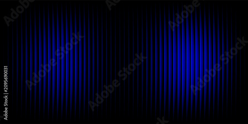 Blue silk curtained backdrop spotlight illuminated. Theatrical drapes. Modern eps 10