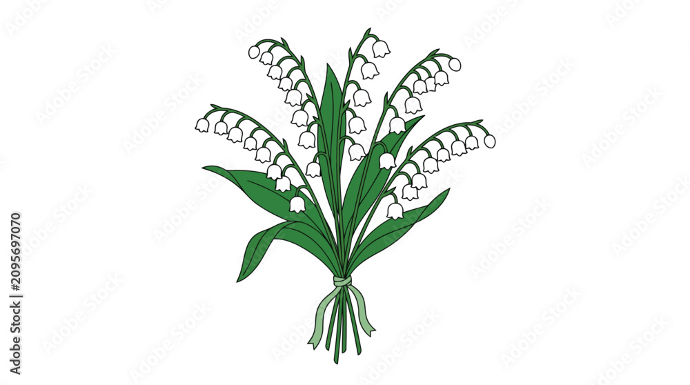 Fototapeta premium Bouquet of lily of the valley flowers