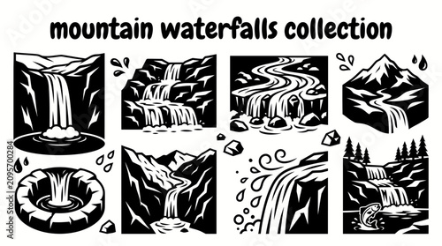 фотографія magnificent mountain waterfalls featuring alpine cascades glacier streams rocky