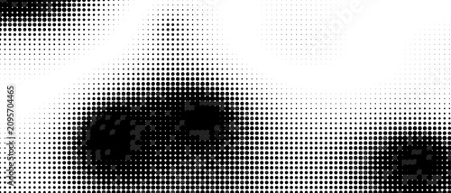 Slika na platnu Abstract Black and White Halftone Dot Pattern Overlay template Background, Moder
