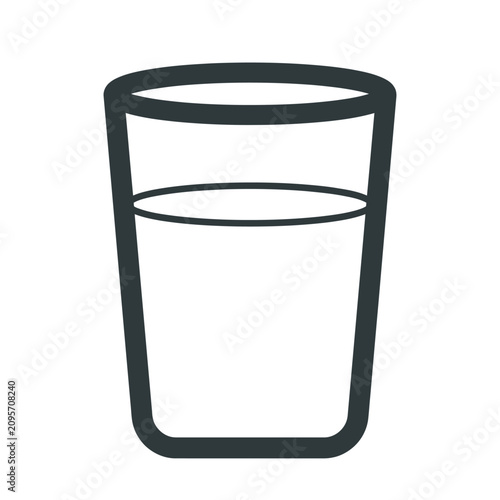 Εκτύπωση καμβά Simple outline icon of a glass filled with liquid, representing refreshment or a