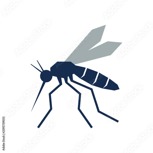 Bild auf Leinwand Stylized mosquito silhouette, insect vector illustration, pest control and disea