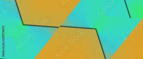 Foto modern abstract yellow turquoise background design with layers of textured shape