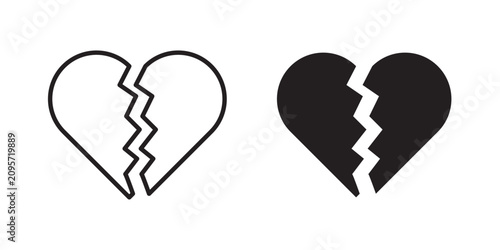 Cuadro en lienzo Broken heart icon