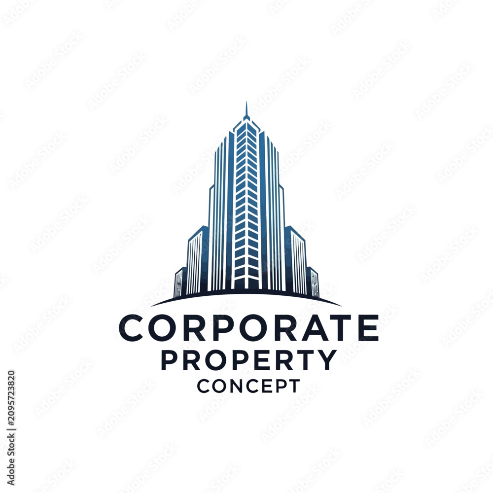 Obraz premium Corporate property skyscraper logo design.