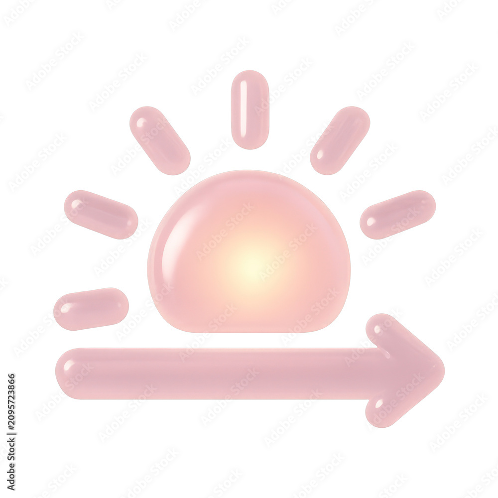 Fototapeta premium PNG Glossy sunrise arrow icon