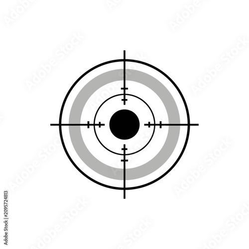 Minimalist bullseye target icon with crosshair on white background