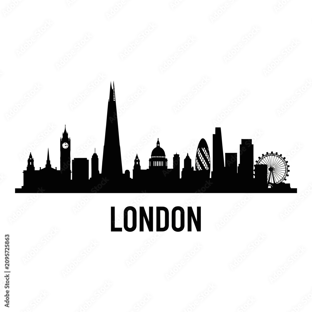 Obraz premium London skyline silhouette isolated on white background