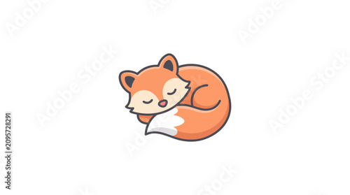 Fotografía A cute cartoon red panda curled up sleeping peacefully on a cozy surface indoors