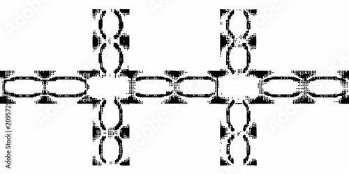 Fényképezés Halftone dot pattern showing a horizontal elongation black and white