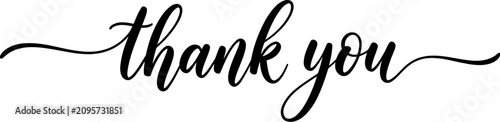 Foto Simple elegant thank you note on white background